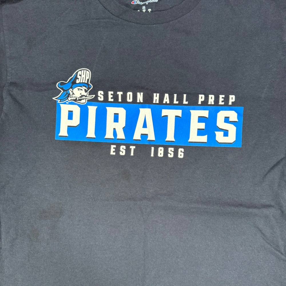 Champion Mens Seton Hall Prep Pirates Graphic T-Shirt Navy Blue Size M SHP 1856 - Picture 5 of 6